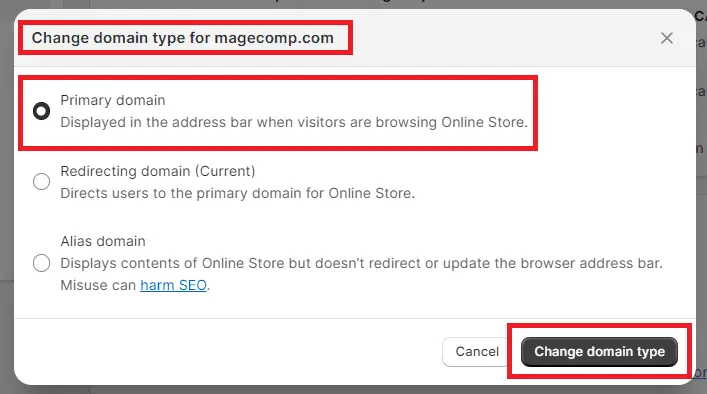 how to change your Shopify domain name